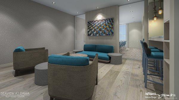 Business Center Amenities with lounge seating