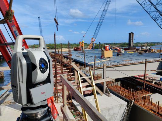 This photo was taken on the Bingham Island Bridge in West Palm Beach during a bridge alignment job