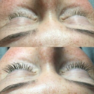 Before & After - Full set of eyelash extensions - Done by Kimmie