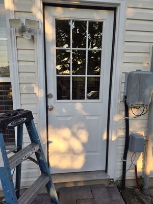 Back door had rust, they sanded it all and painted, looks like new.