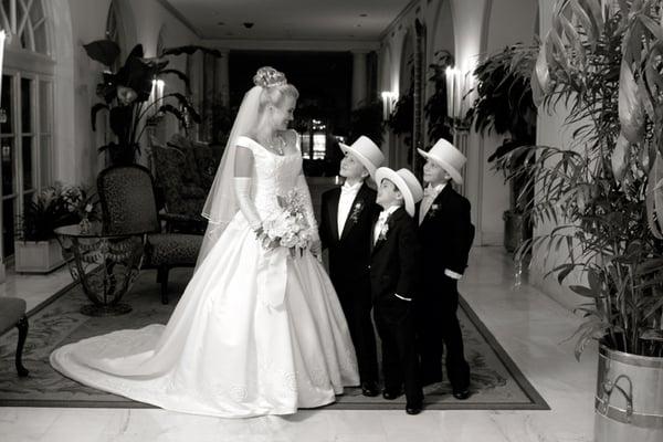 New Orleans bride and her little groomsmen