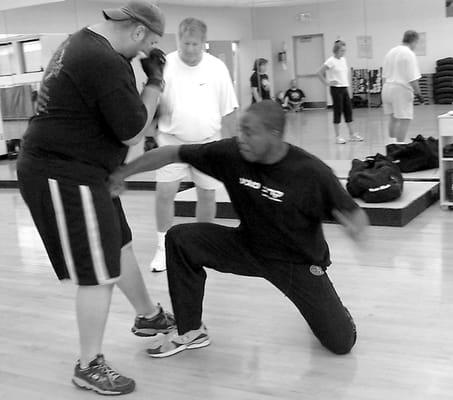 Demonstrating techniques at the YMCA