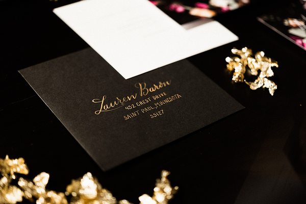 Custom gold calligraphy