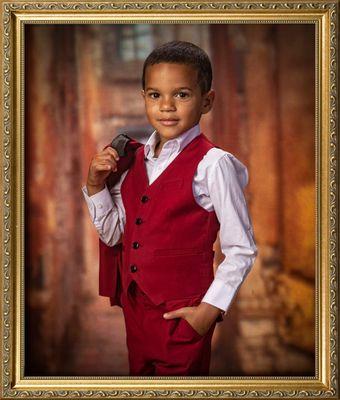 Portrait of a young boy. Incredibly poised at 5 years old!