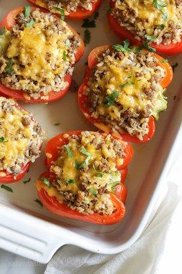 Ground turkey in red pepper