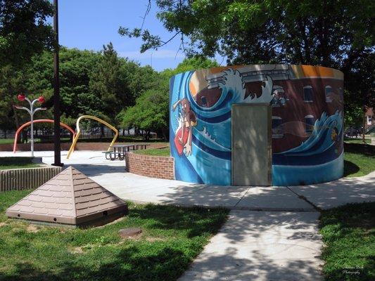 A partial view of the playground area.