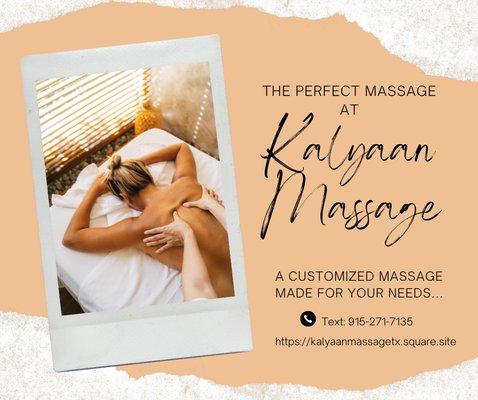 Not just the same massage, it's a customized treatment just for you!