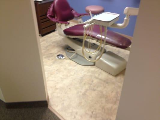 Dentist office. Carpet, LVT, and base.