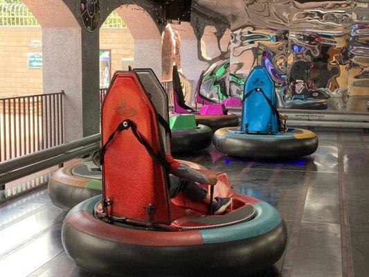 8 bumper cars available to ride in