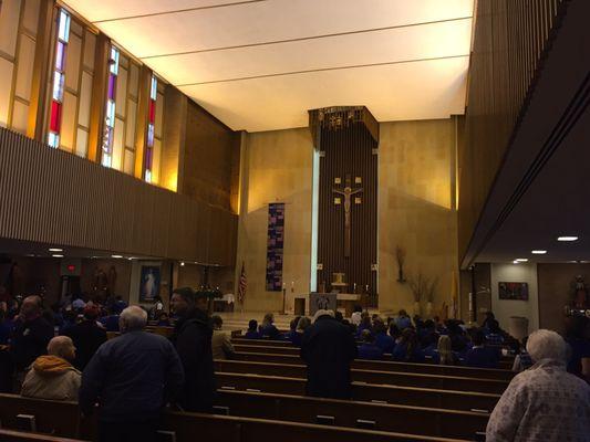 Inside Immaculate Conception Catholic Church.