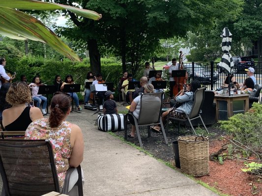 My school's string concert  on the patio!