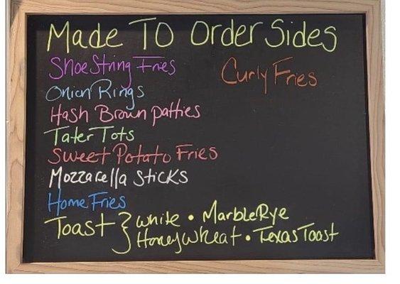 Side Order Menu