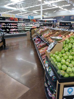 Shelves with fruits