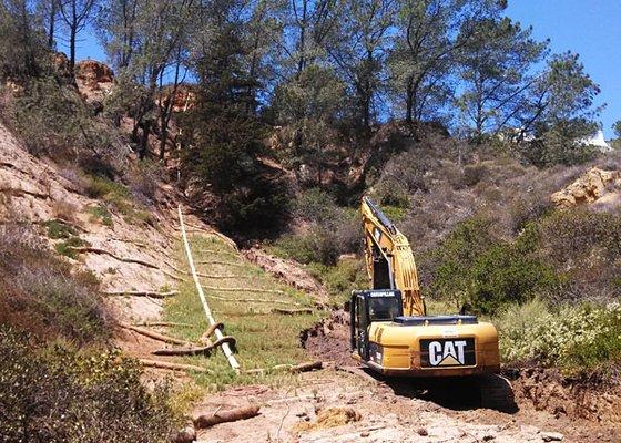 We completed this water line repair in Del Mar, CA. The project included slope remediation after repairing the busted water line.