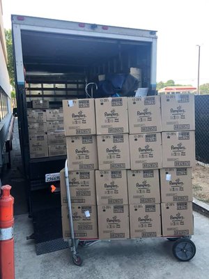 Diaper delivery in a box truck