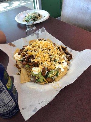 Super Nachos with pastor.