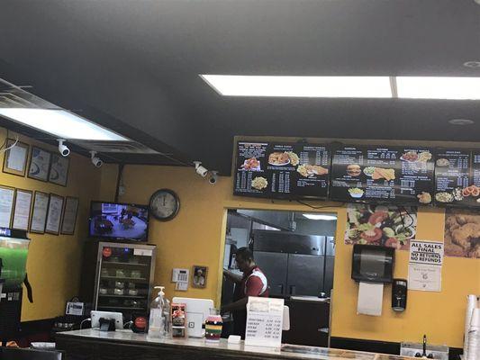 Front counter and menu board