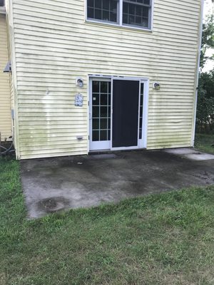 Before:house and patio pressure wash