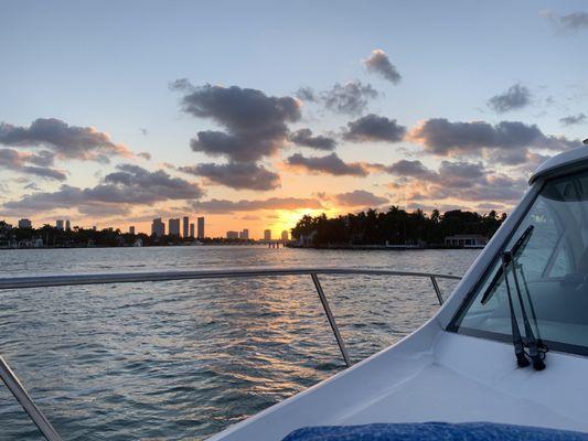 Beautiful sunset on the boat!