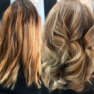 Color Correction and Balayage with Treatment