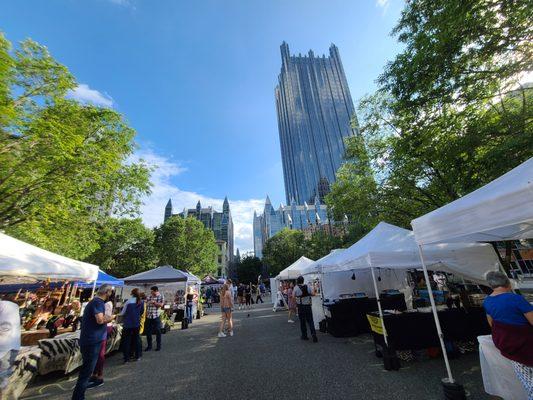 Pittsburgh Night market in Market Square. Downtown Pittsburgh.