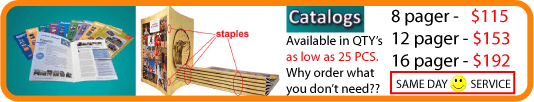 Catalog Printing Now available in Low  Quantities.