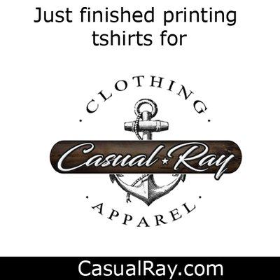 Casual Ray Clothing Apparel is a San Diego based clothing line. And we are proud to say we do printing for them!