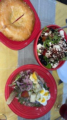 Lightly Salted Malosol Herring, Greek Salad and bread