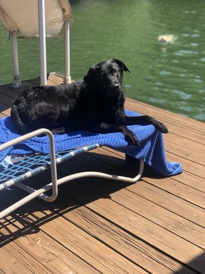 Happy boy at the lake