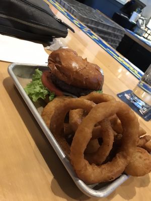 Classic Burger Rodeo Burger Onion Rings Sweet Potato Fries