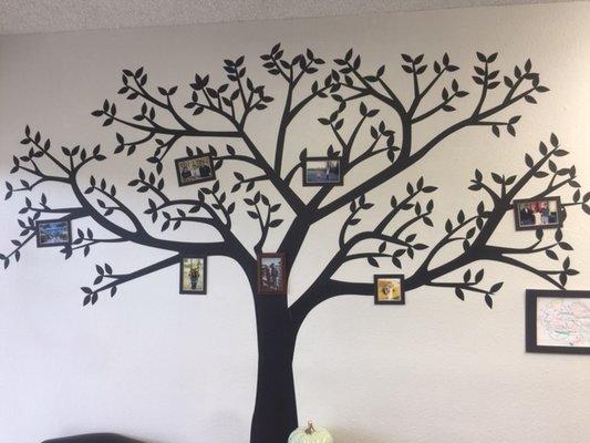 This is our Legacy Tree.  We invite our clients to stop by and leave a small picture or memento of what "Legacy" means to you.