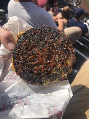 This was our 4th burger (sent the first 3 back), nice and burnt on the outside, cold/frozen on the inside.