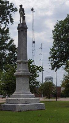 Confederate Monument Statue In Front Of Courthouse