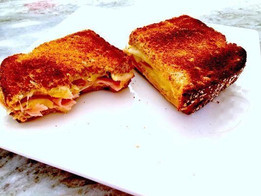 Ham, pineapple grill cheese