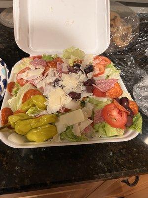 Antipasto familia salad!  Huge!