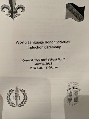 #1 Son Inducted into Latin Honor Society