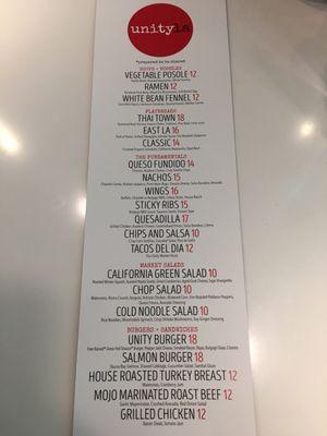 New menu