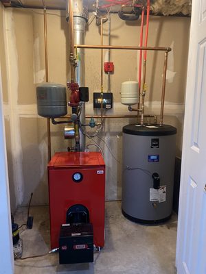 3 section Biasi boiler with an indirect hot water heater