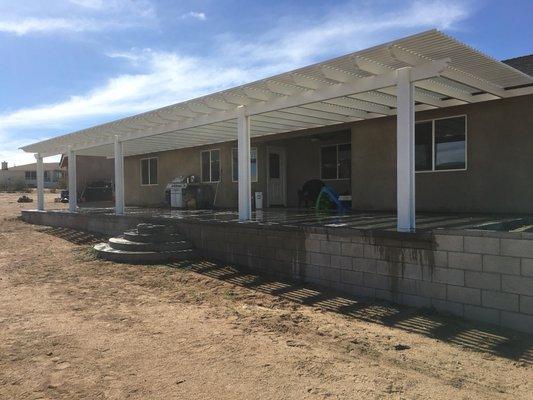 This is a lattice patio cover that we built in Ridgecrest California.