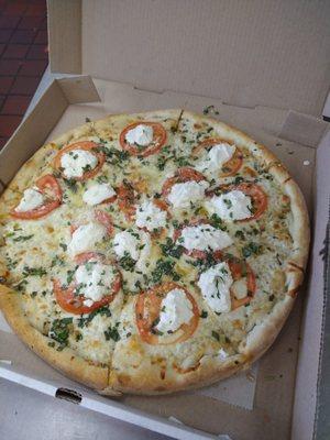 Special white Margarita Pizza