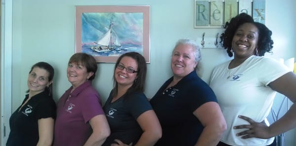 2015 Bodywork Connections Staff. Kate, Beth, Charli, Sara & Desiree.