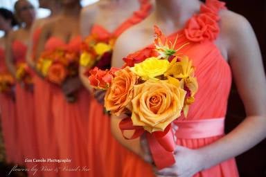 Coral bouquets