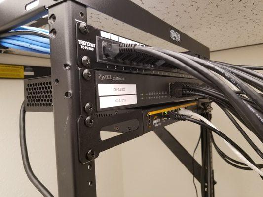 Server rack installation and set up, cable management & networking