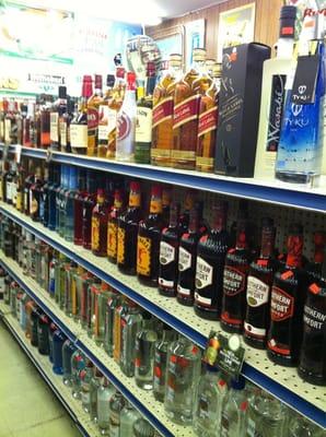 Whisky, bourbons, vodka, liqueurs, tequilla