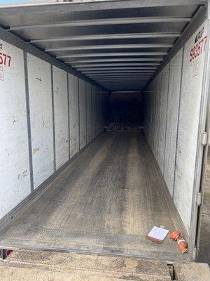 My empty trailer 10 hours after backing into dock (first one in line)