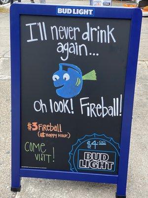 $4 fireball at happy hour