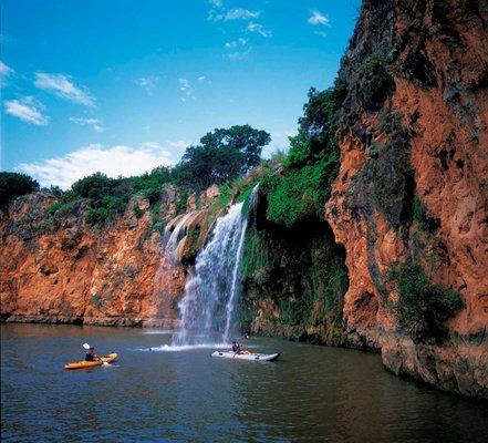 Fall Creek Falls, one of three waterfalls on the north end of Lake Buchanan