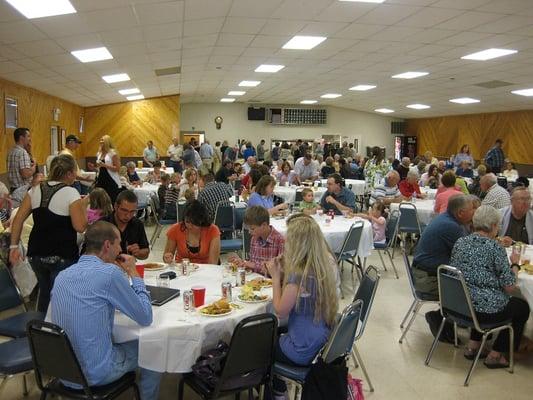 Large family reunion and anniversary party.