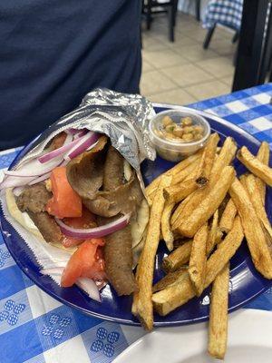 Gyro with regular fries