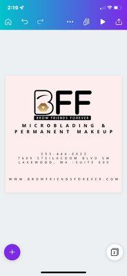 Brow Friends Forever
Microblading Studio
Ombre Brows schedule online at www.browfriendsforevever.com!